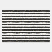 Zwart-witte Stripes Gold-Stippen Inpakpapier Vel (Voorkant)