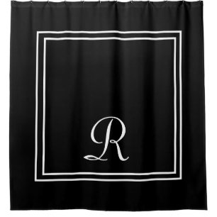 Zwart-witte stripes-monogram Shower Curtain Douchegordijn