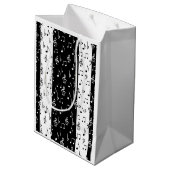 Zwart-witte strips Gift Bag 2 Medium Cadeauzakje (Achterkant Gekanteld)