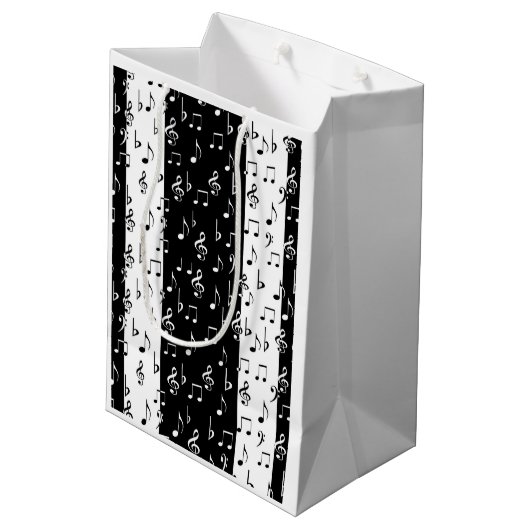 Zwart-witte strips Gift Bag 2 Medium Cadeauzakje (Achterkant Gekanteld)