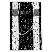 Zwart-witte strips Gift Bag 2 Medium Cadeauzakje (Voorkant)