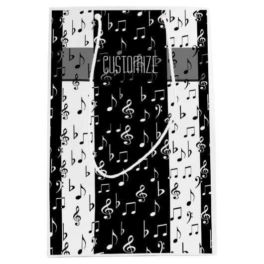 Zwart-witte strips Gift Bag 2 Medium Cadeauzakje (Voorkant)
