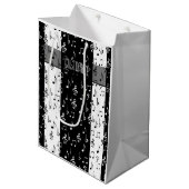 Zwart-witte strips Gift Bag 2 Medium Cadeauzakje (Voorkant Gekanteld)