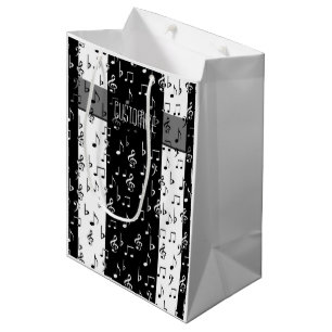 Zwart-witte strips Gift Bag 2 Medium Cadeauzakje