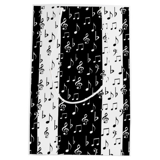 Zwart-witte strips Gift Bag 2 Medium Cadeauzakje (Achterkant)