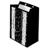 Zwart-witte strips Gift Bag Medium Cadeauzakje (Achterkant Gekanteld)