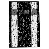 Zwart-witte strips Gift Bag Medium Cadeauzakje (Voorkant)
