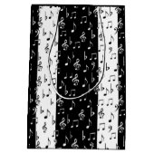 Zwart-witte strips Gift Bag Medium Cadeauzakje (Achterkant)