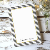 Zwart-witte strips Gold Foil Lijst Monogram Post-it® Notes