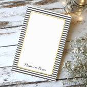 Zwart-witte strips Gold Foil Lijst Monogram Post-it® Notes