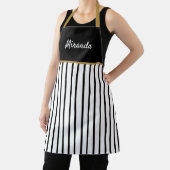 Zwart-witte strips Gold Trim op maat Schort (Insitu)