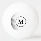 Zwart-witte strips Patronen Monogrammen Stijlvol Pingpongbal (Achterkant)