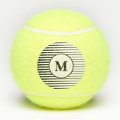 Zwart-witte strips Patronen Monogrammen Stijlvol Tennisballen (Achterkant)