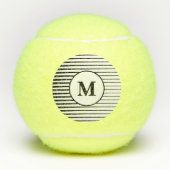Zwart-witte strips Patronen Monogrammen Stijlvol Tennisballen (Voorkant)