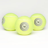 Zwart-witte strips Patronen Monogrammen Stijlvol Tennisballen (Multi)