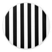 Zwart-witte stripte keramische knop (Voorkant)