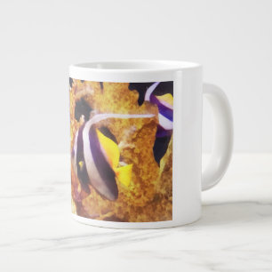Zwart-witte stripvis grote koffiekop