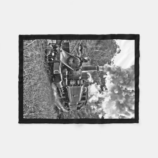 Zwart-witte stuurmachinemotor fleece deken (Voorkant (Horizontaal))