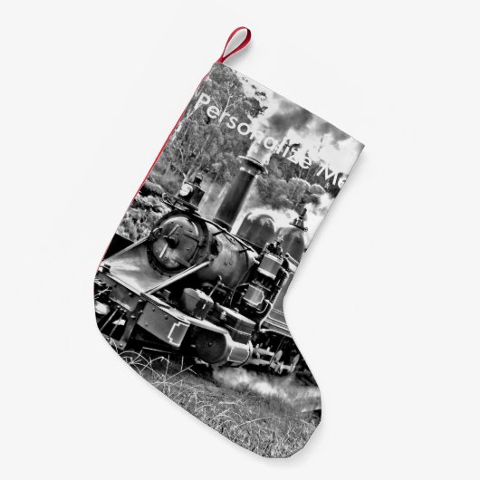 Zwart-witte  stuurmachinemotor kleine kerstsok (Voorkant (Hangend))