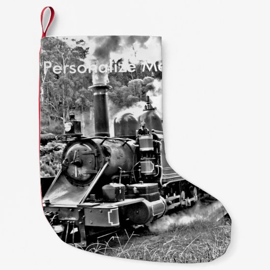 Zwart-witte  stuurmachinemotor kleine kerstsok (Voorkant)