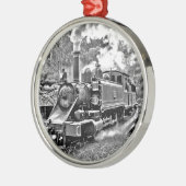 Zwart-witte  stuurmachinemotor metalen ornament (Links)