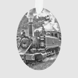 Zwart-witte stuurmachinemotor ornament