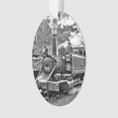 Zwart-witte stuurmachinemotor ornament (voorkant)