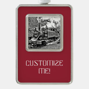 Zwart-witte stuurmachinemotor verzilverd omlijst ornament