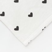 Zwart-witte suiker Micro Heart gepersonaliseerd Fleece Deken (Hoek)