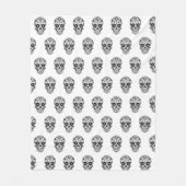 Zwart-witte suiker schedel Mexicaanse Fiesta Moder Fleece Deken (Voorkant)