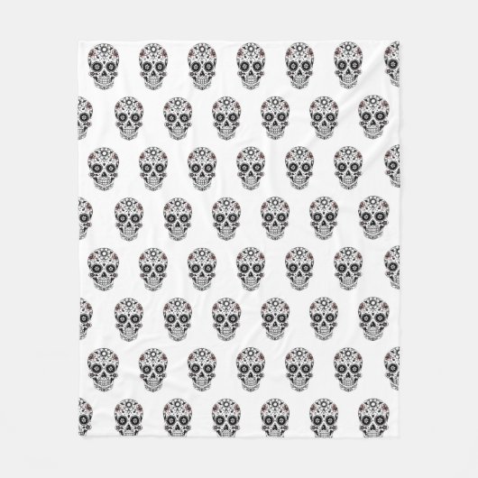 Zwart-witte suiker schedel Mexicaanse Fiesta Moder Fleece Deken (Voorkant)