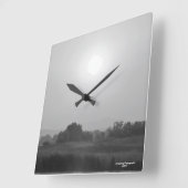 Zwart & Witte Sunset Vierkante Wandklok (Hoek)