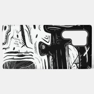Zwart Witte Surrealistische Lijnwerk Galaxy S22 Ul Samsung Galaxy Hoesje