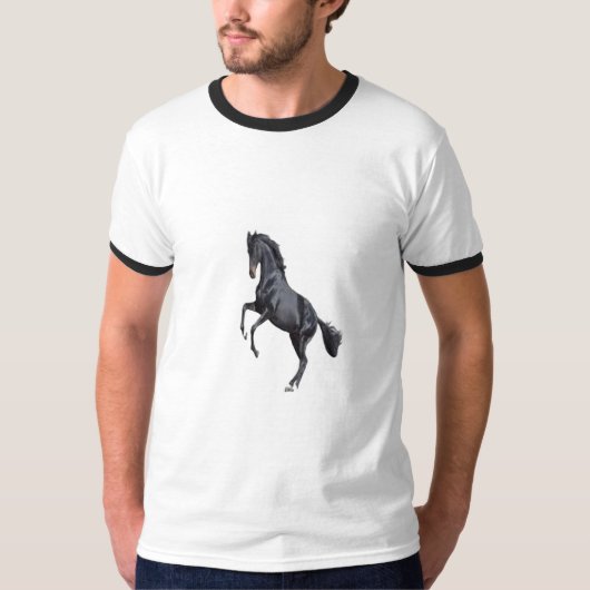 Zwart-witte T-shirt I LIKE RUNNING (Voorkant)