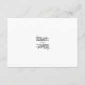 Zwart-witte tak en bladeren met een monogram RSVP Informatiekaartje (Achterkant)