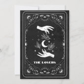Zwart Witte Tarot De Geliefden Bruiloft Save The Date (Achterkant)