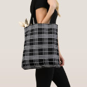 Zwart-witte Tartan Canvas tas (Dichtbij)