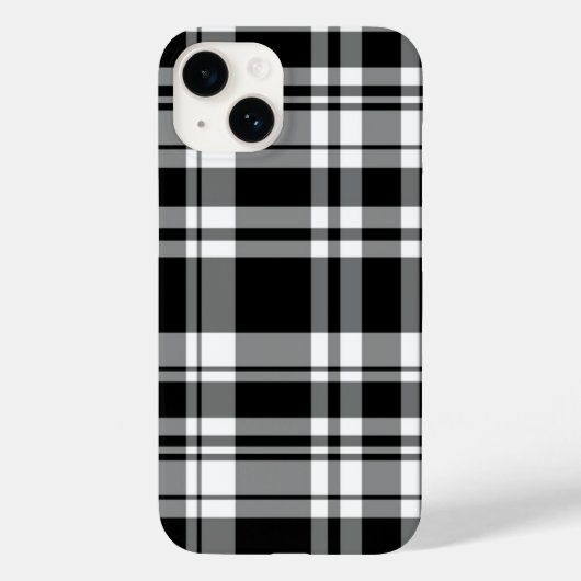 Zwart-witte tartan gele Hoesje-Amerikaanse iPhone Case-Mate iPhone Case (Achterkant)