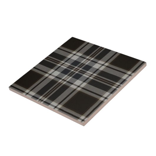 Zwart-witte Tartantegel Tegeltje (Zijkant)