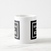 Zwart-witte tekst design dag begint met koffie koffiemok (Center)