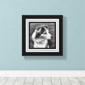 Zwart-witte telefoon Pic Mini Size Canvas Afdruk (Insitu (Houten vloer))