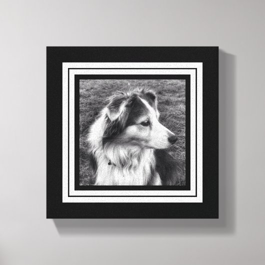 Zwart-witte telefoon Pic Mini Size Canvas Afdruk (Voorkant)