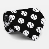 Zwart-witte tennis Vaderdag cadeau Stropdas (Opgerold)