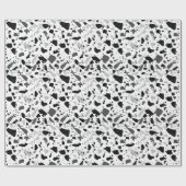 Zwart-witte Terrazzo Cadeaupapier (Vlak)
