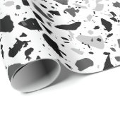 Zwart-witte Terrazzo Cadeaupapier (Rol Hoek)