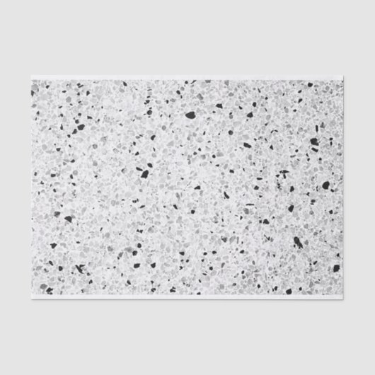 Zwart-witte terrazzo textuur doe-het-zelf loft dec tissuepapier (Voorkant)