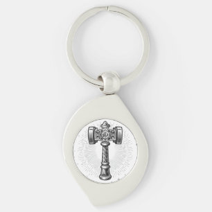 Zwart-witte Thor's Hamer Mjolnir Sleutelhanger