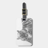 Zwart-Witte Tijger Bagagelabel (Voorkant verticaal)