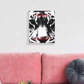 Zwart-witte tijger geeft nooit Motivatie op Canvas Afdruk (Insitu (Woonkamer))