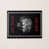 Zwart-witte tijger geeft nooit Motivatie op Legpuzzel (Horizontaal)